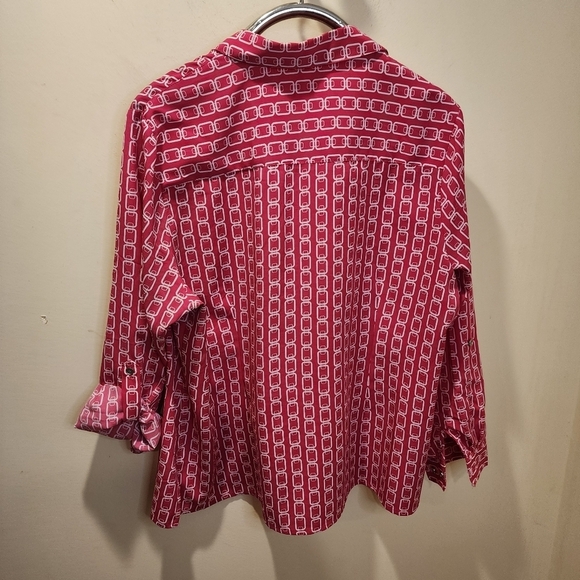 ELEMENTZ Women's Plus size Pink and.White button Down shirt 2X - Picture 14 of 15